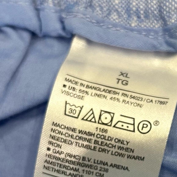 Banana Republic linen blend passion flower blue super wide leg cropped pants XL - Picture 8 of 10